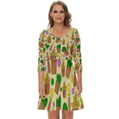 Cactus Shoulder Cut Out Zip Up Dress by nateshop