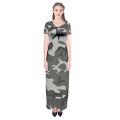 Camouflage Short Sleeve Maxi Dress by nateshop