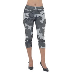 Camouflage Lightweight Velour Capri Leggings  by nateshop