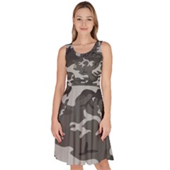 Camouflage Knee Length Skater Dress With Pockets by nateshop