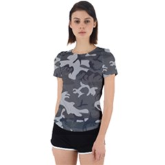 Camouflage Back Cut Out Sport Tee by nateshop