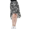 Camouflage Frill Hi Low Chiffon Skirt View1