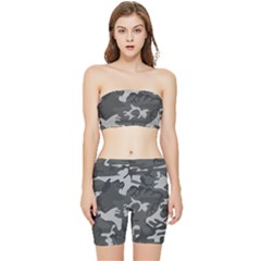 Camouflage Stretch Shorts And Tube Top Set by nateshop