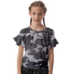 Camouflage Kids  Cut Out Flutter Sleeves by nateshop