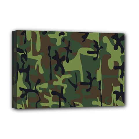 Camouflage-1 Deluxe Canvas 18  X 12  (stretched) by nateshop