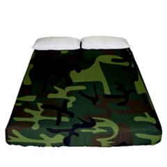 Camouflage-1 Fitted Sheet (queen Size) by nateshop