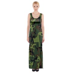 Camouflage-1 Thigh Split Maxi Dress by nateshop