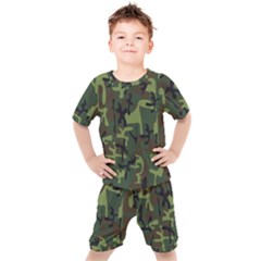 Camouflage-1 Kids  Tee And Shorts Set by nateshop