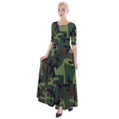 Camouflage-1 Half Sleeves Maxi Dress by nateshop