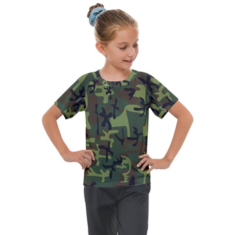 Camouflage-1 Kids  Mesh Piece Tee by nateshop