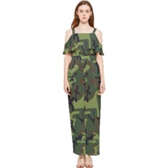 Camouflage-1 Draped Sleeveless Chiffon Jumpsuit