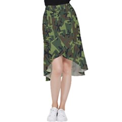 Camouflage-1 Frill Hi Low Chiffon Skirt by nateshop