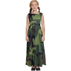 Camouflage-1 Kids  Satin Sleeveless Maxi Dress by nateshop