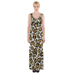 Cheetah Thigh Split Maxi Dress by nateshop