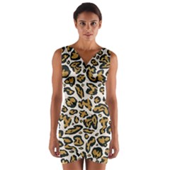 Cheetah Wrap Front Bodycon Dress by nateshop