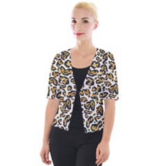 Cheetah Cropped Button Cardigan by nateshop