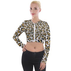 Cheetah Long Sleeve Cropped Velvet Jacket by nateshop