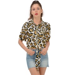 Cheetah Tie Front Shirt  by nateshop