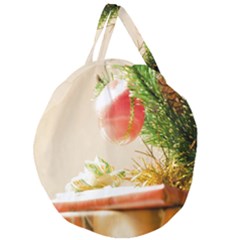 Christmas Decoration 11 Giant Round Zipper Tote by artworkshop