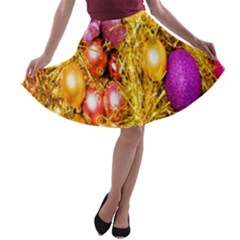 Christmas Decoration Ball 2 A-line Skater Skirt by artworkshop