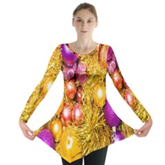 Christmas Decoration Ball 2 Long Sleeve Tunic  by artworkshop