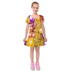 Christmas Decoration Ball 2 Kids  Short Sleeve Velvet Dress by artworkshop