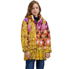 Christmas Decoration Ball 2 Kid s Hooded Longline Puffer Jacket by artworkshop