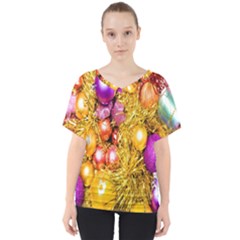 Christmas Decoration Ball 2 V-neck Dolman Drape Top