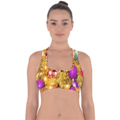 Christmas Decoration Ball 2 Cross Back Hipster Bikini Top  by artworkshop