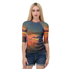 Digital Art Artwork Fantasy Landscape Sky Nature Quarter Sleeve Raglan Tee