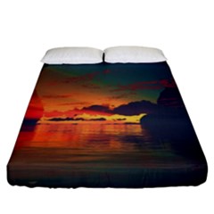 Digital Art Artwork Fantasy Landscape Sky Nature Fitted Sheet (California King Size)