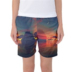 Digital Art Artwork Fantasy Landscape Sky Nature Women s Basketball Shorts