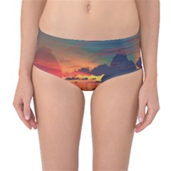 Digital Art Artwork Fantasy Landscape Sky Nature Mid-Waist Bikini Bottoms