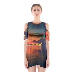 Digital Art Artwork Fantasy Landscape Sky Nature Shoulder Cutout One Piece Dress