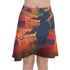 Digital Art Artwork Fantasy Landscape Sky Nature Chiffon Wrap Front Skirt