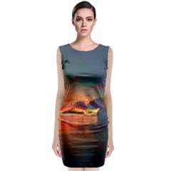 Digital Art Artwork Fantasy Landscape Sky Nature Sleeveless Velvet Midi Dress