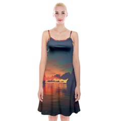 Digital Art Artwork Fantasy Landscape Sky Nature Spaghetti Strap Velvet Dress