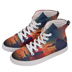 Digital Art Artwork Fantasy Landscape Sky Nature Men s Hi-Top Skate Sneakers