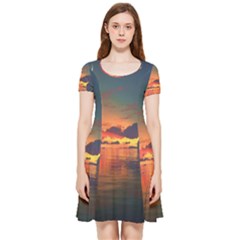 Digital Art Artwork Fantasy Landscape Sky Nature Inside Out Cap Sleeve Dress