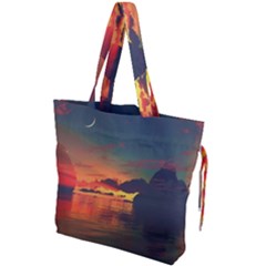 Digital Art Artwork Fantasy Landscape Sky Nature Drawstring Tote Bag