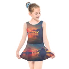 Digital Art Artwork Fantasy Landscape Sky Nature Kids  Skater Dress Swimsuit