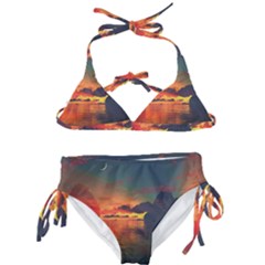 Digital Art Artwork Fantasy Landscape Sky Nature Kids  Classic Bikini Set