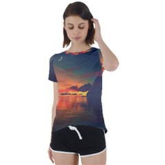 Digital Art Artwork Fantasy Landscape Sky Nature Short Sleeve Foldover Tee