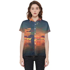 Digital Art Artwork Fantasy Landscape Sky Nature Short Sleeve Pocket Shirt