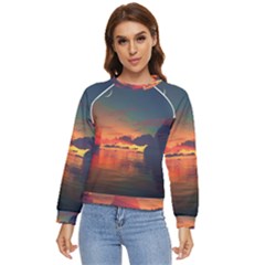 Digital Art Artwork Fantasy Landscape Sky Nature Women s Long Sleeve Raglan Tee