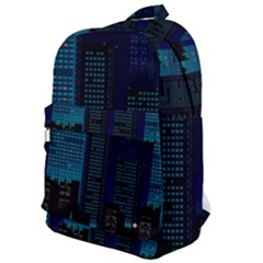 City Building Pixel Art Vaporwave Classic Backpack by danenraven