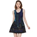 City Building Pixel Art Vaporwave Inside Out Reversible Sleeveless Dress View3