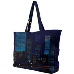 City Building Pixel Art Vaporwave Simple Shoulder Bag by danenraven