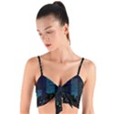 City Building Pixel Art Vaporwave Woven Tie Front Bralet View1