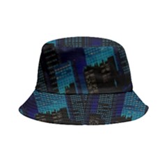 City Building Pixel Art Vaporwave Bucket Hat by danenraven